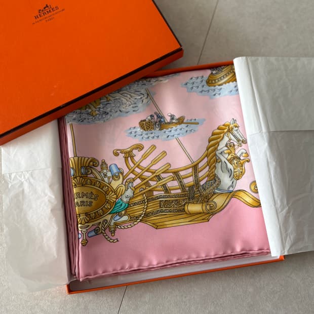 에르메스 까레90 스카프 핑크