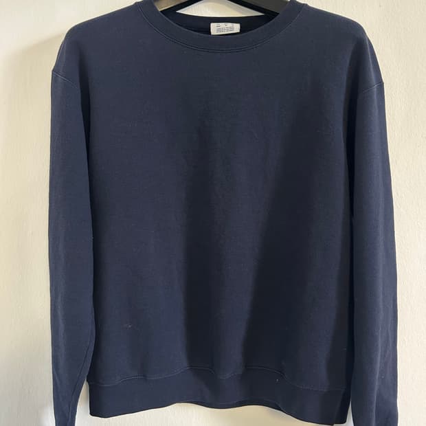 챔피언 네이비 기모 스웻셔츠