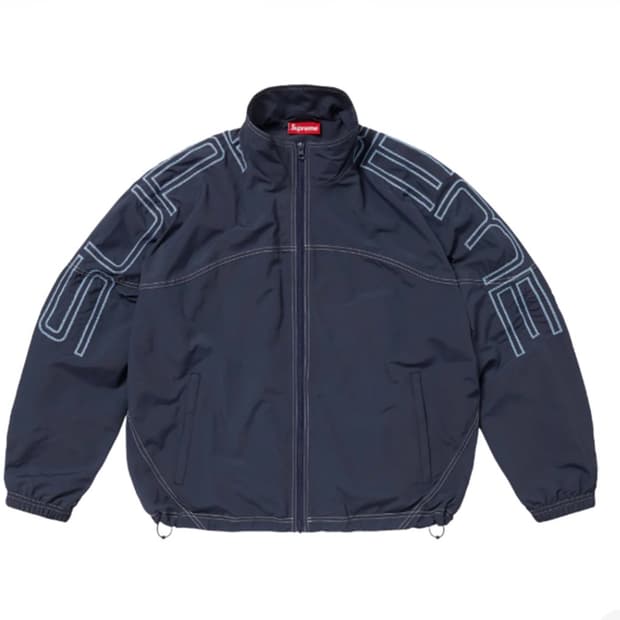 슈프림 25ss 스펠아웃 자수 트랙자켓 네이비