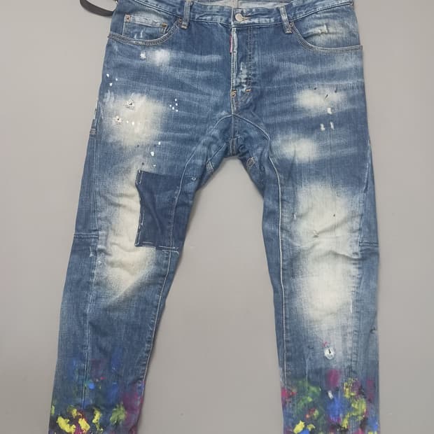 [36] 디스퀘어드2 네온로고 바이커진 청바지