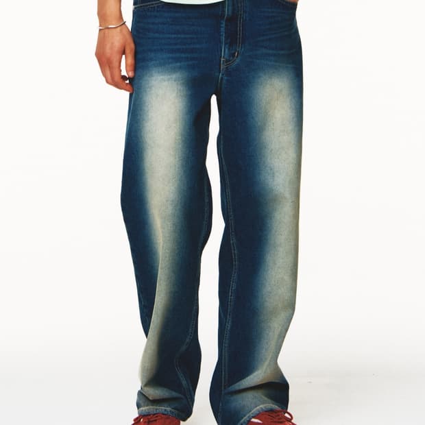 새터 (SATUR) 브루클린 뉴트로 와이드 워시드 데님팬츠