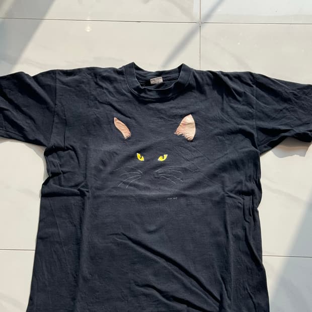 1986년 고양이 아트 티셔츠