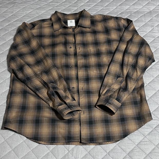 폴리테루 루즈드 체크셔츠 오렌지 블루 3