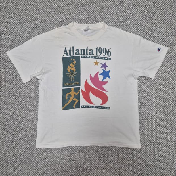 90s 챔피온 애틀란타 올림픽 싱글스티치 티셔츠 (L)