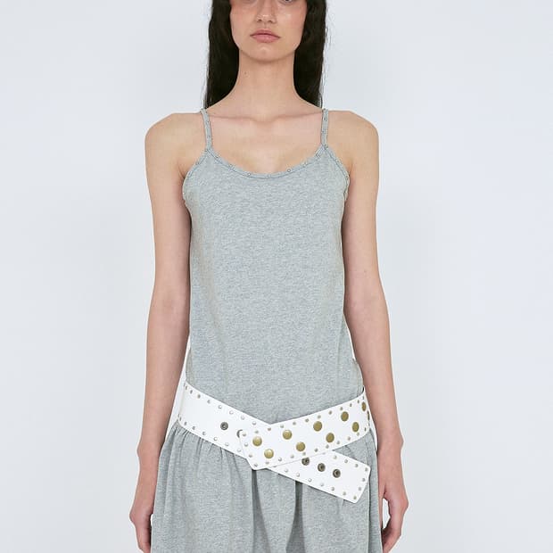 Polysooem STUDDED JERSEY DRESS, GREY