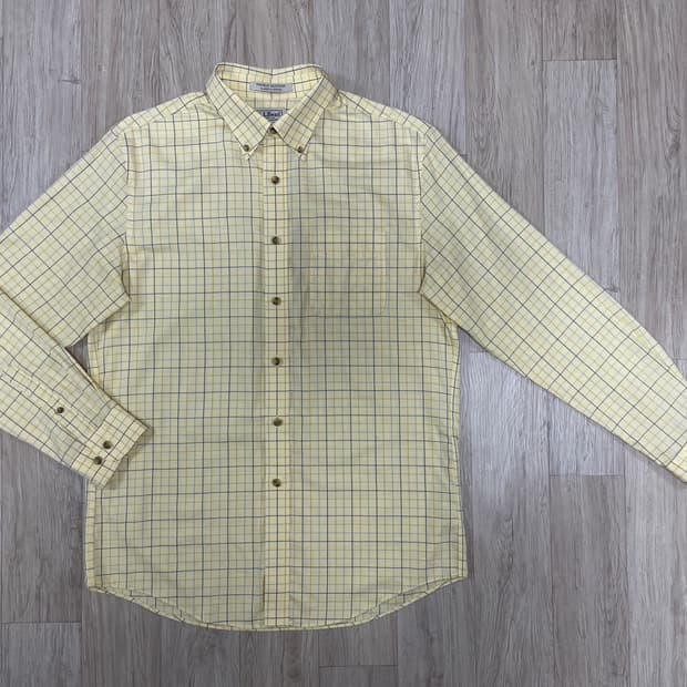 100) 엘엘빈 파스텔 옐로우 윈도우체크 셔츠