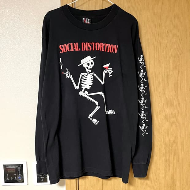 90s 빈티지 밴드티 반팔 티셔츠 / social distortion