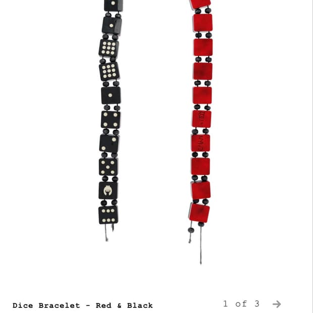 1199 bazo Dice Bracelet - Red & Black