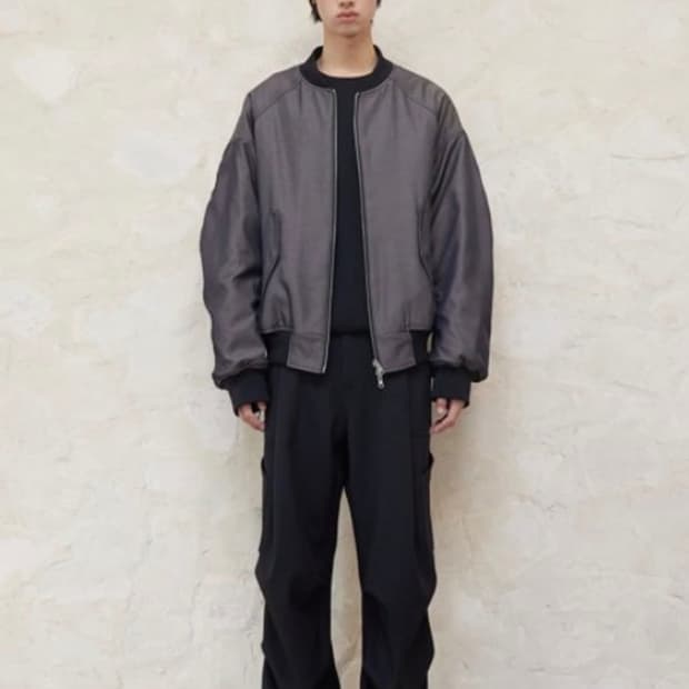 비긴202 빈티지 사틴 리버시블 점퍼 (빈티지 그레이 X 블랙)