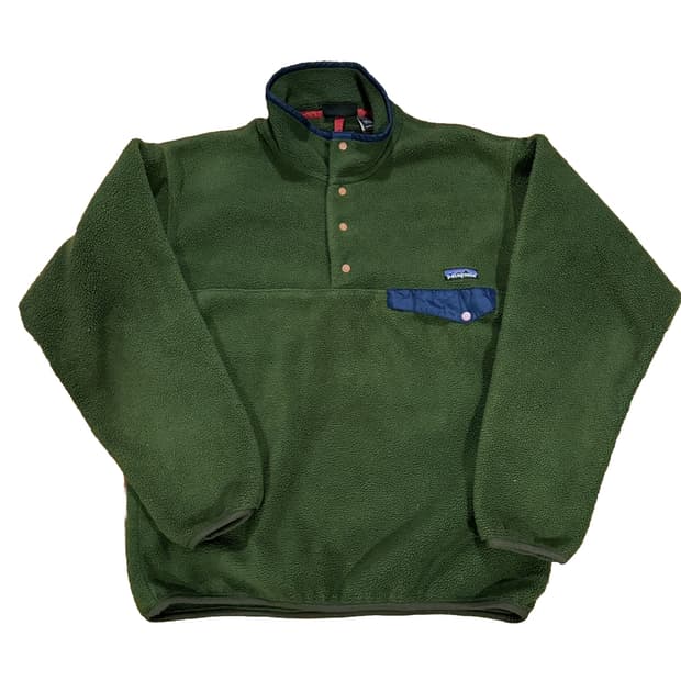 90s 파타고니아 신칠라 스냅-T 그린/네이비 자메이카