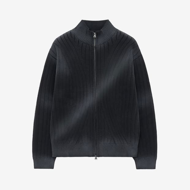 인사일런스 스프레이 워시드 집업 니트 BLACK L사이즈