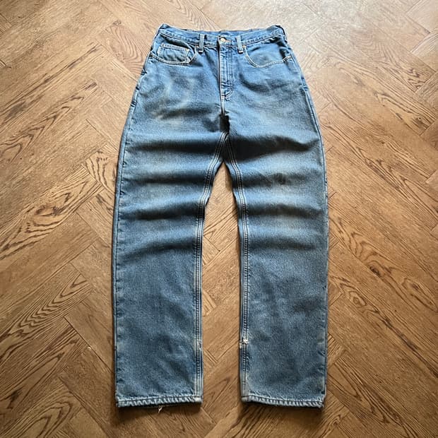 [32]칼하트 USA 플리스 라이닝 빈티지 워싱 워크 데님 팬츠