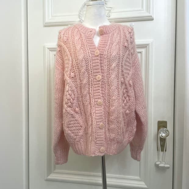 coral cute mori sweater cardigan
