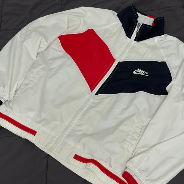 90s 올드 스쿨 나이키 배색 바람막이 윈드 브레이커 라지 