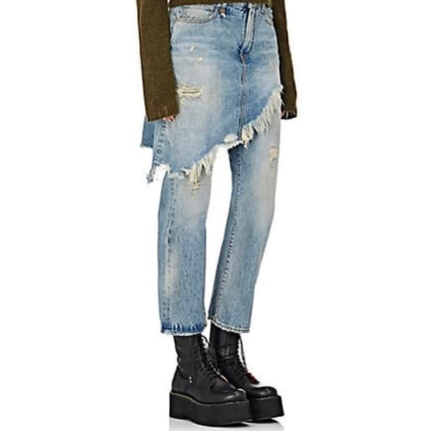 R13 레이어드 데님 팬츠