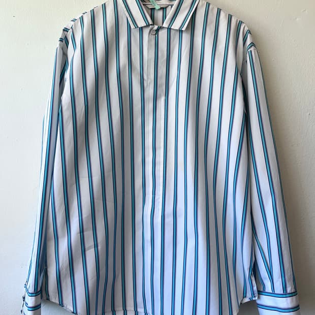 타임 남성 스트라이프긴팔셔츠