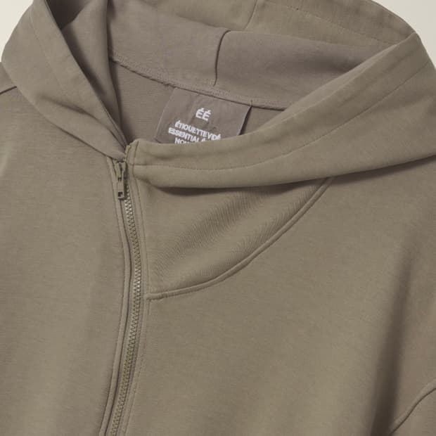 CURVED HOODED ZIP JACKET 