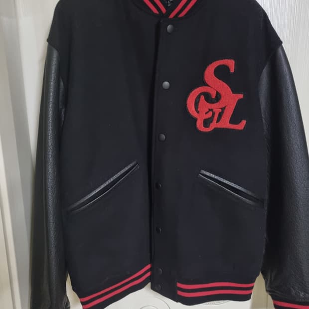 스컬프터 버팔로 레더 바시티 자켓 블랙 (L)