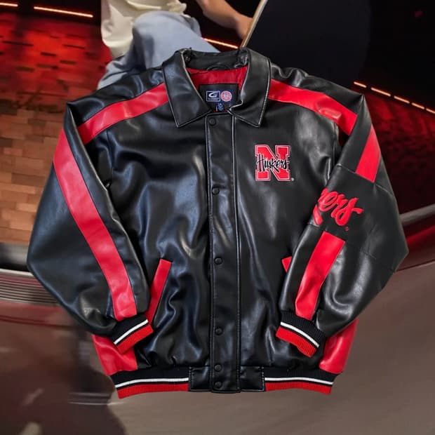 지쓰리 스포츠 허스커스 레더 바시티 자켓 (Man 3XL) AB1814