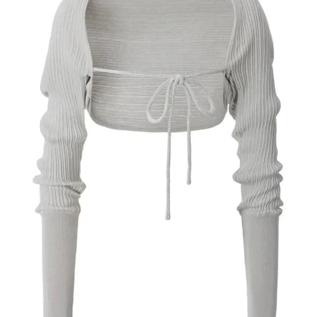 쓰리타임즈 릿 볼레로 그레이