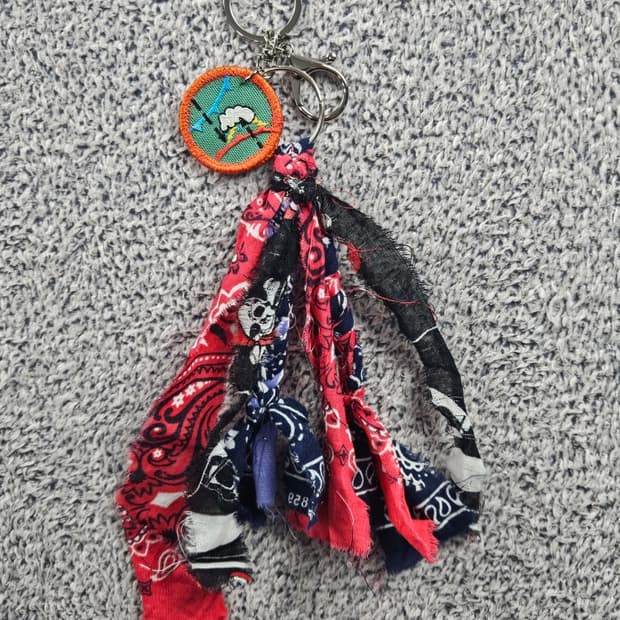 핸드메이드 커스텀 패치 반다나 카라비너 키링 ( OS ) / 10876