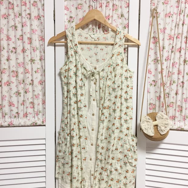 빈티지 모리걸 그린 잔꽃 바선생