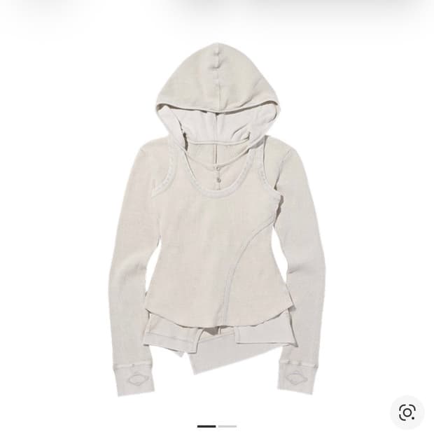 미스치프 레이어드 와플 후드 세트 블리치드 베이지