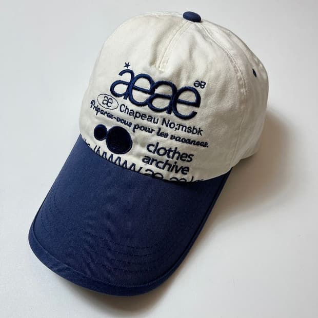 에이이에이이 웹 로고 투톤 볼캡 Q1368