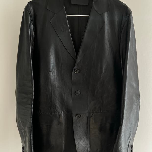 PRADA 90s laser-cut leather blazer