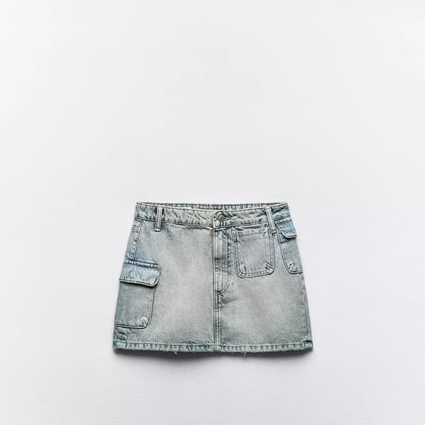 자라 데님 카고 미니스커트