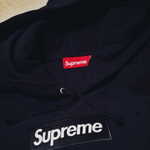 새제품 XL 25FW / Supreme 슈프림 박스로고 후드 블랙
