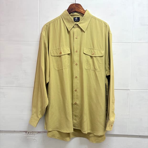 일본빈티지 포켓 워크웨어 실크 셔츠 남방 