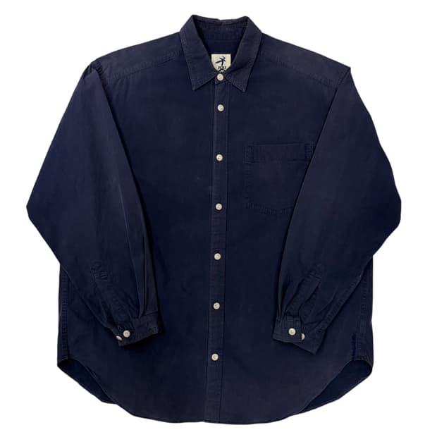 90s 이세이 미야케 Hai 스포팅 기어 네이비 워크 셔츠 XL