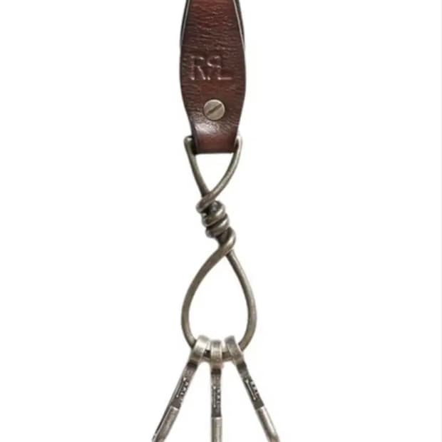 RRL 레더 키 포브 더블알엘 키링