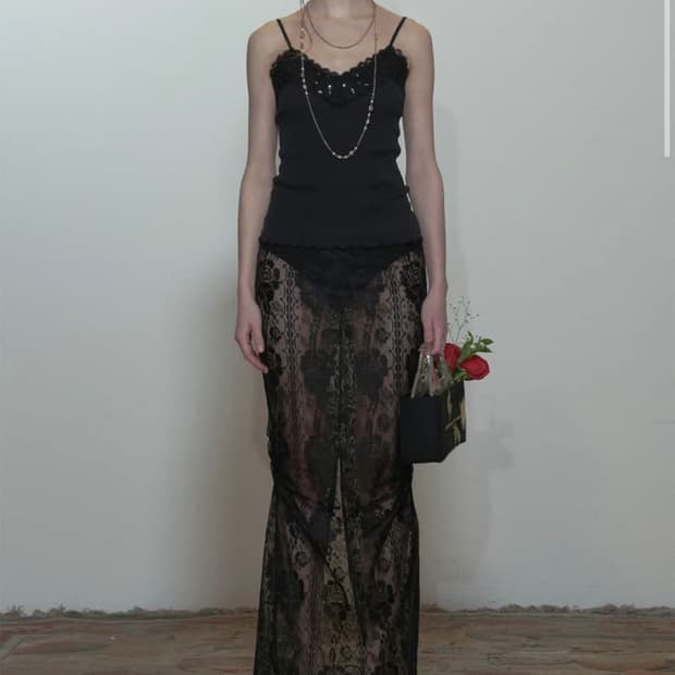 스컬프터 table cloth maxi skirt S