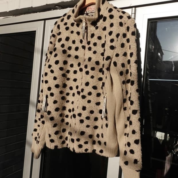 빈티지 Mieko uesa 플리스 집업 도트