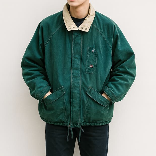 LEE 리 그린 컬러 리버시블 야상 점퍼_L