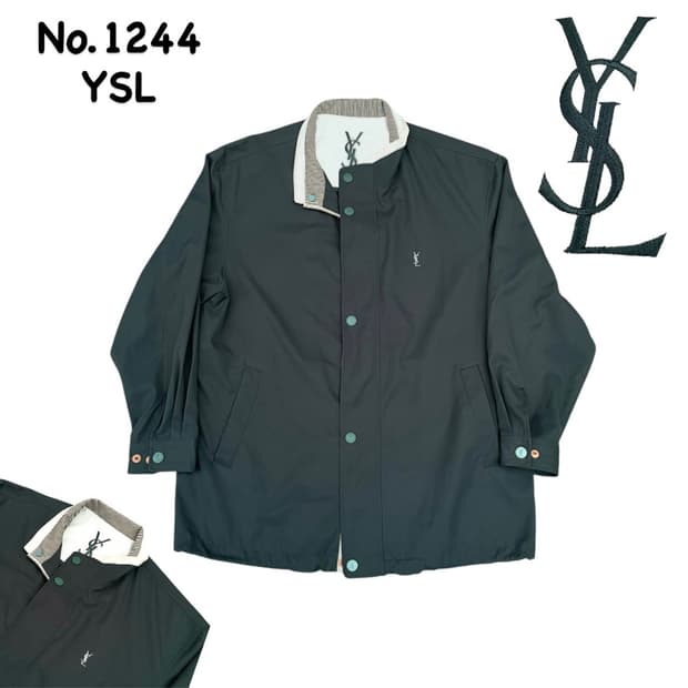 Ysl 입생로랑 딥 그린 카키 바람막이 블루종 트랙자켓 M