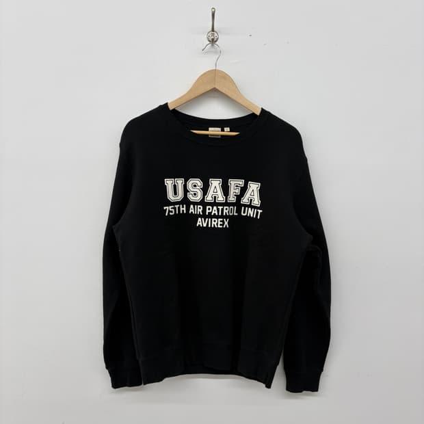 아비렉스 USAFA 블랙 맨투맨 티셔츠 남성 L