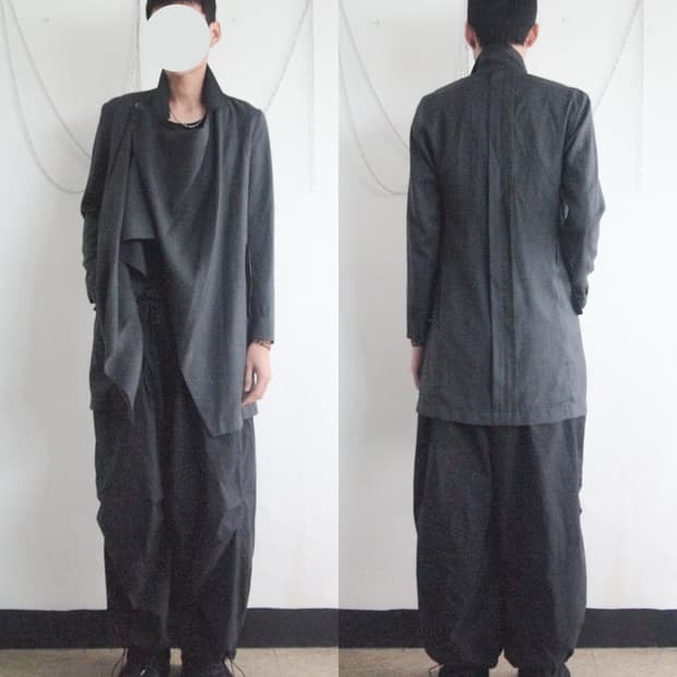 줄리아노 후지와라 아방가르드 드레이프 코트