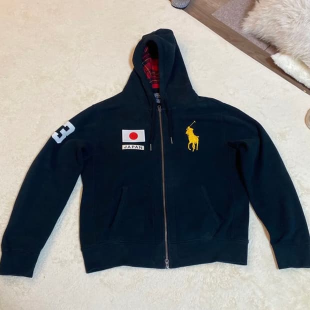 폴로 빅포니 재팬 체크후드집업 