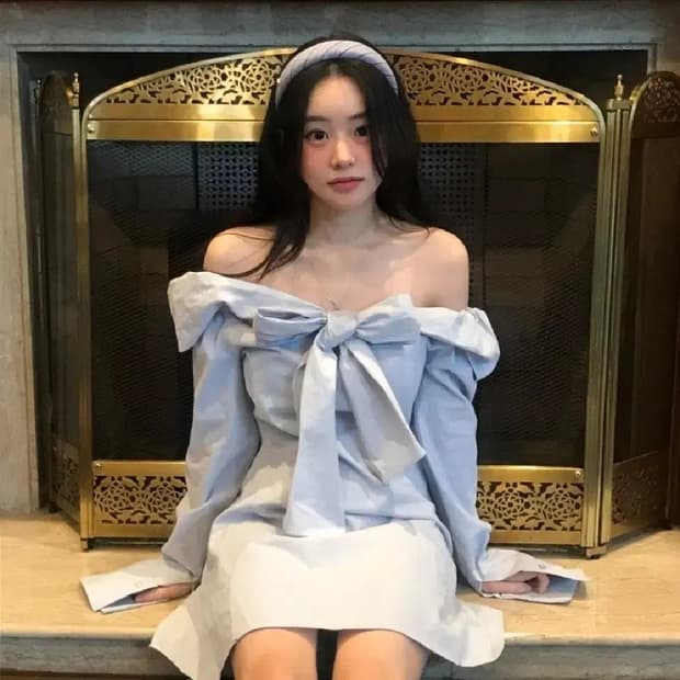 클라우드이모션 슈슈 퍼프 리본 원피스