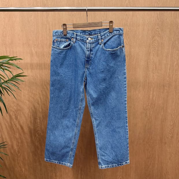 폴로 랄프로렌 데님 팬츠 로고 버튼 워치 포켓 디테일 레귤러핏 연청