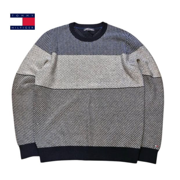 L 타미힐피거 보카시 단가라 니트