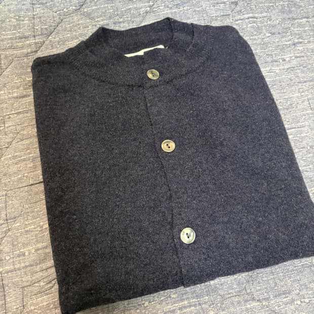 웨이비니스 더블프레임 라운드넥 가디건 네이비 1