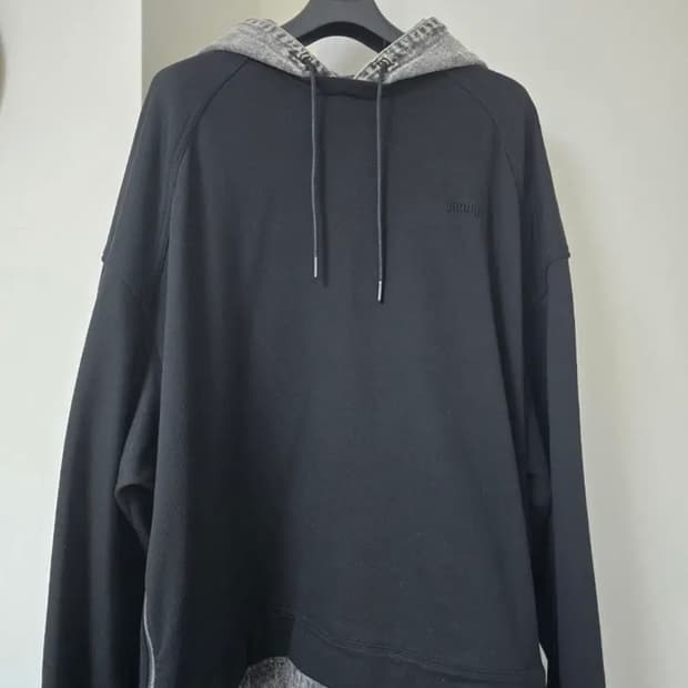 juunj 준지 데님 레이어드 후드티