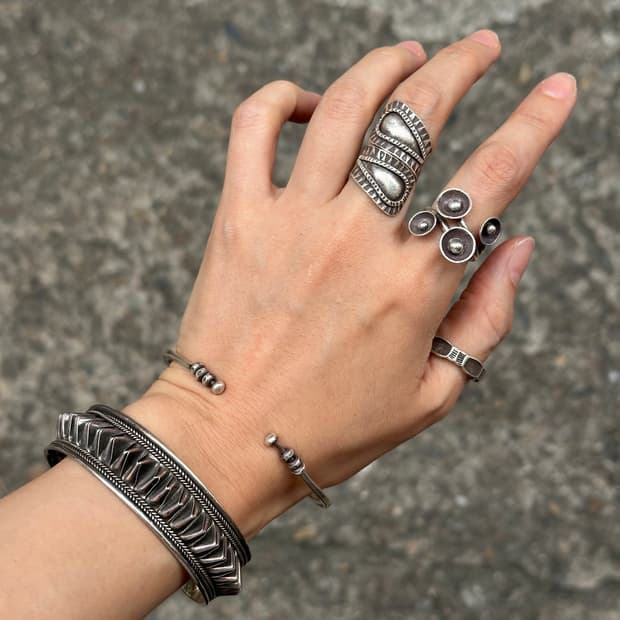 Teardrop Geometric Engraved Open Karen S