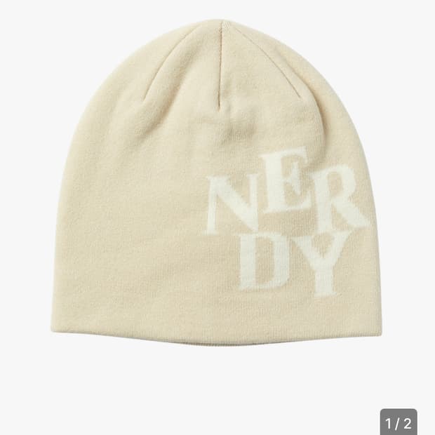 널디 로고 자카드 비니 베이지(새상품)