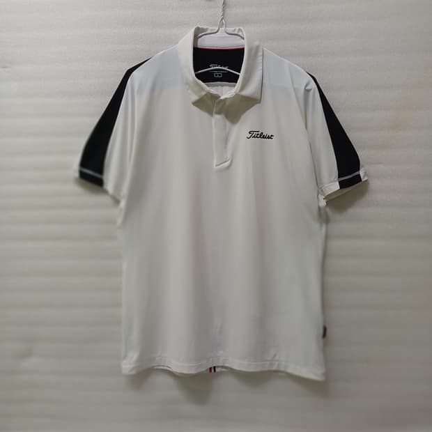 타이틀리스트 골프 카라 반집업 반팔 티 남성 L 스판 흰색 사랑봉봉