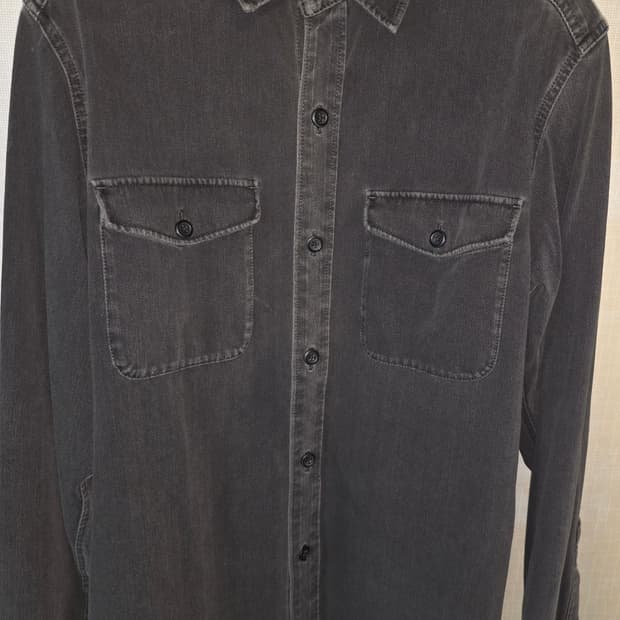 유니클로 저지오버셔츠 블랙 L